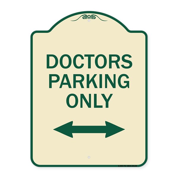 Signmission Doctors Parking W/ Bidirectional Arrow Heavy-Gauge Aluminum Sign, 24" x 18", TG-1824-24136 A-DES-TG-1824-24136 - main